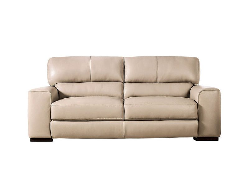 Marsicano Taupe Real Italian Leather Sofa