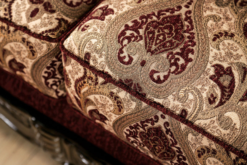 Matteo Burgundy/Brown Loveseat