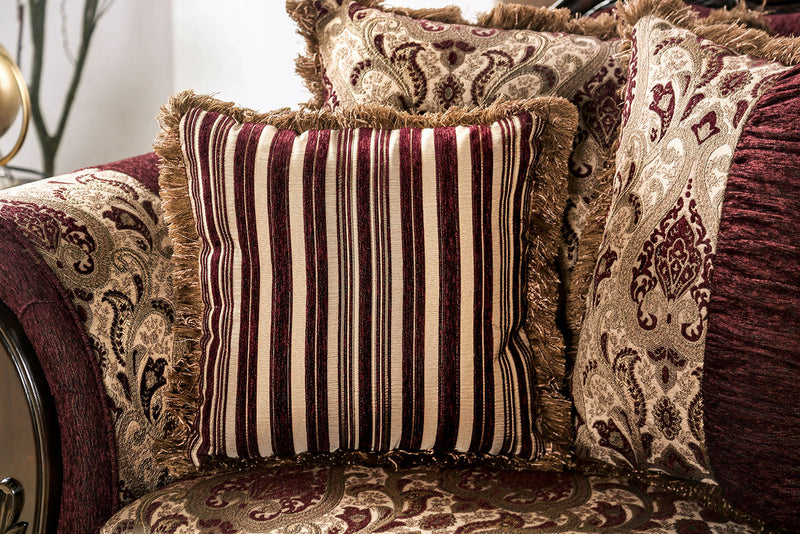 Matteo Burgundy/Brown Loveseat