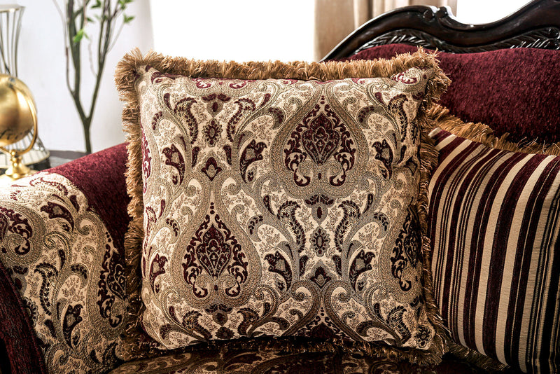 Matteo Burgundy/Brown Loveseat