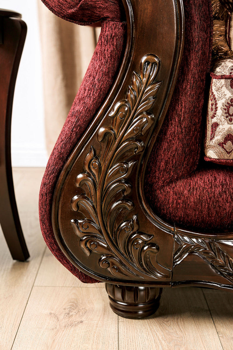 Matteo Burgundy/Brown Loveseat