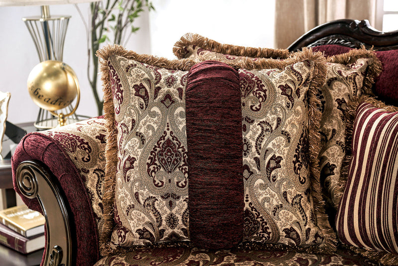 Matteo Burgundy/Brown Sofa