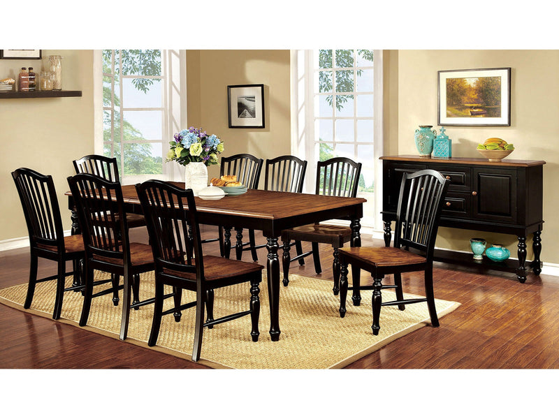 Mayville Black/Antique Oak 7 Pc. Dining Room Set