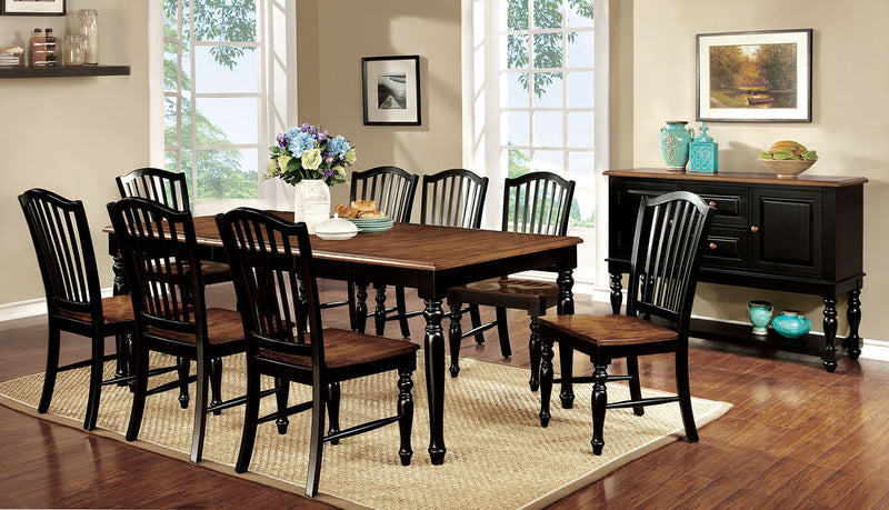 Mayville Black/Antique Oak 9 Pc. Dining Room Set