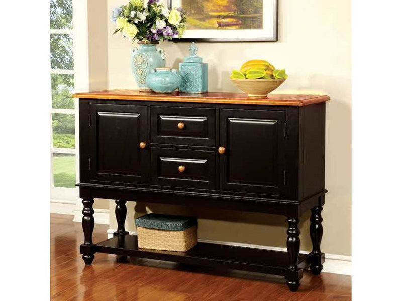 Mayville Black/Antique Oak Server