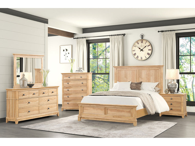 Mchenry Natural Oak Queen 5 Piece Bedroom Set w/2 Nightstands