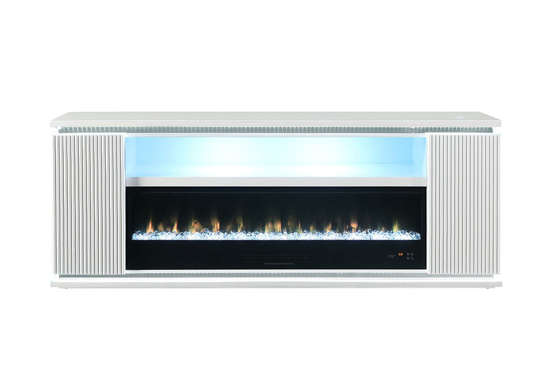Medea White 71" TV Stand w/ Electric Fireplace