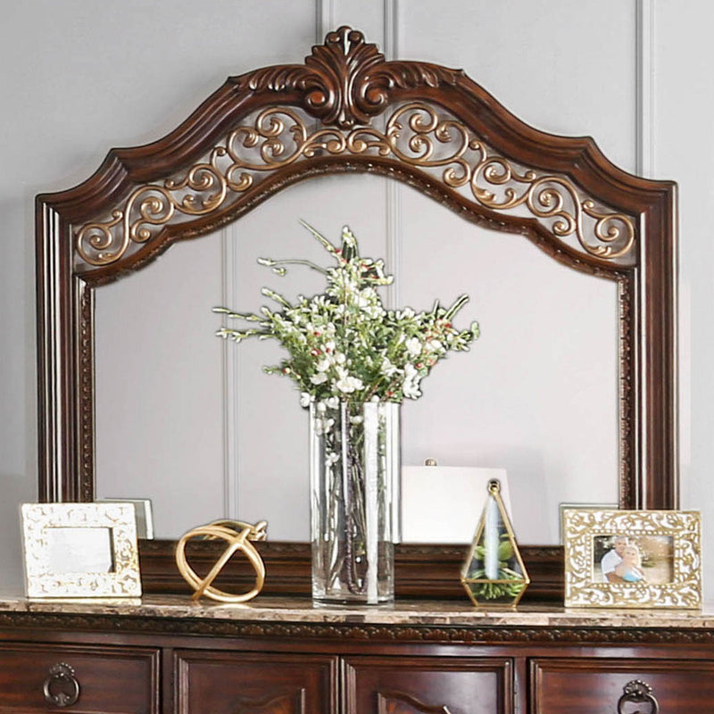Menodora Brown Cherry 5 Pc. Queen Bedroom Set w/ 2NS