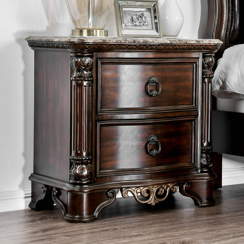 Menodora Brown Cherry 5 Pc. Queen Bedroom Set w/ 2NS