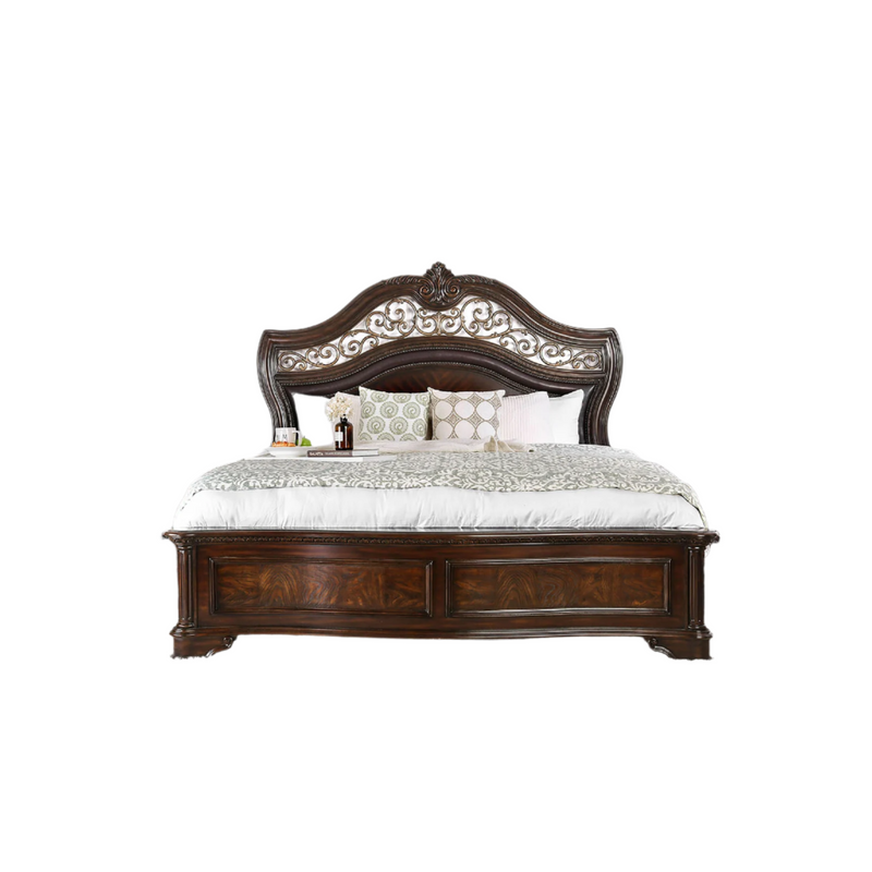 Menodora Brown Cherry 5 Pc. Queen Bedroom Set w/ Chest