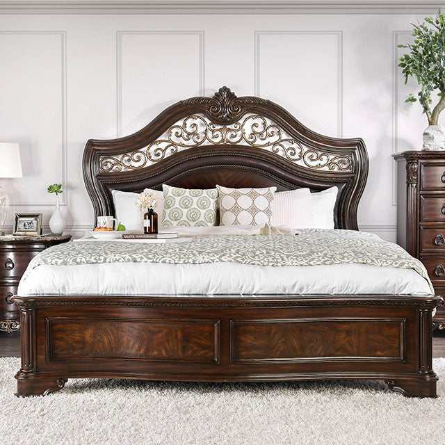 Menodora Brown Cherry Eastern King Bed