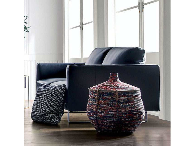 Mezzanotte Midnight Blue Real Italian Leather Loveseat