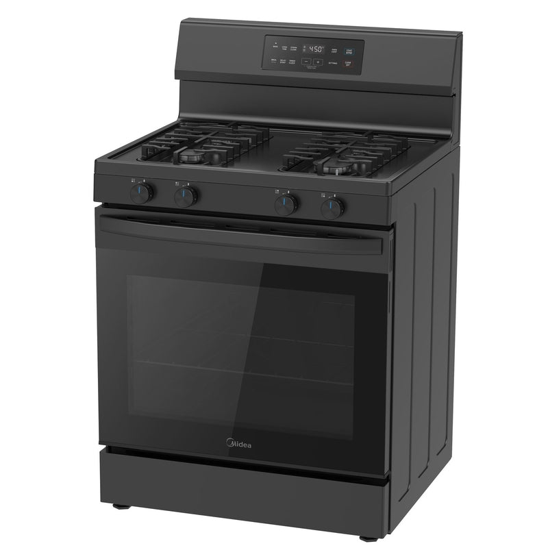 MIDEA: 30" Gas Range with Steam Clean - Black (MGR30S2ABB)