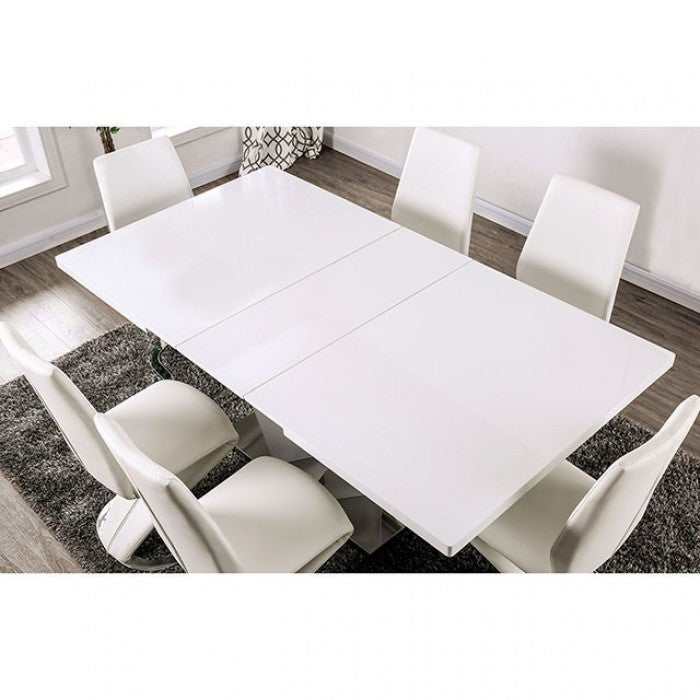 Midvale White & Chrome Dining Room Set / 7pc