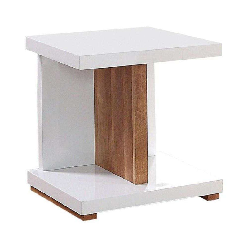 Moa White & Natural End Table