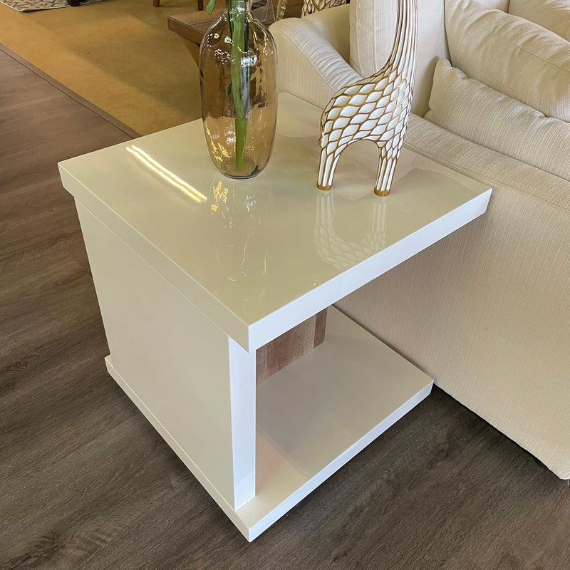 Moa White & Natural End Table