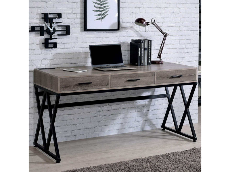 Moers Gray & Sand Black Desk
