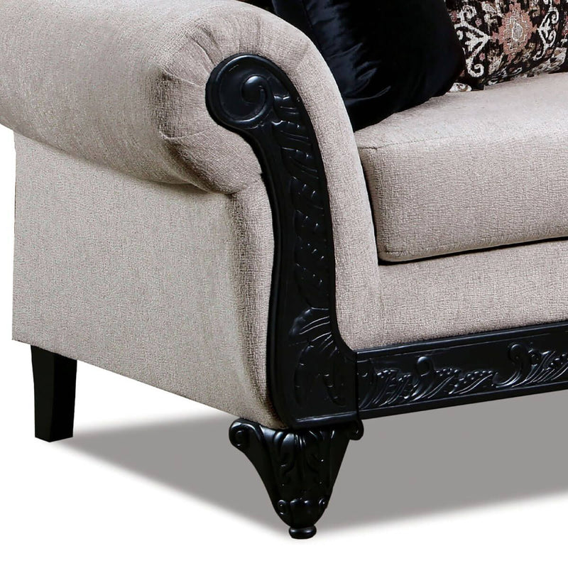 Molfetta Light Brown & Black Loveseat