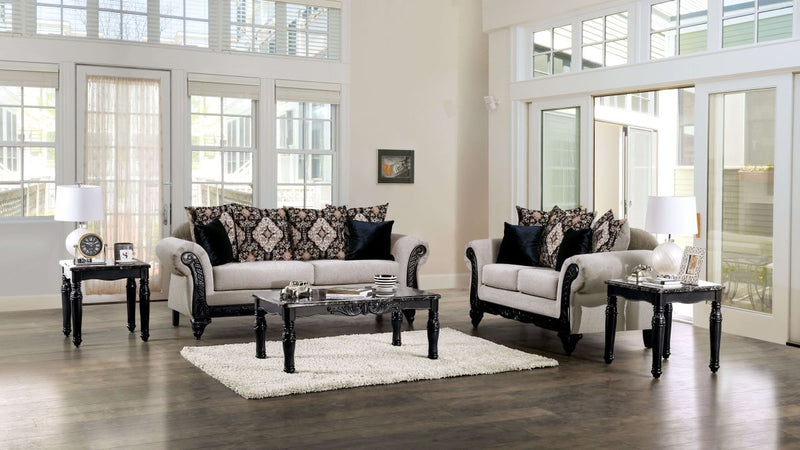 Molfetta Light Brown & Black Loveseat