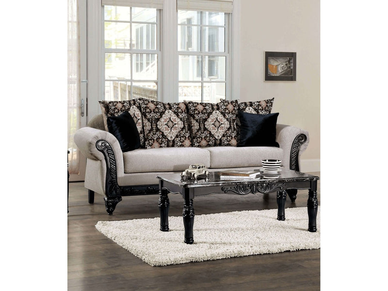Molfetta Light Brown & Black Sofa