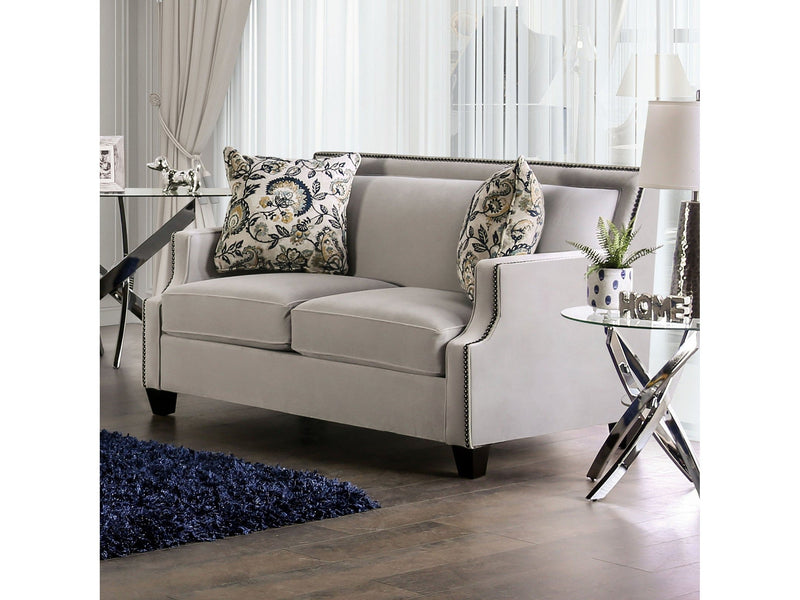 Montecelio Light Gray/Navy Loveseat