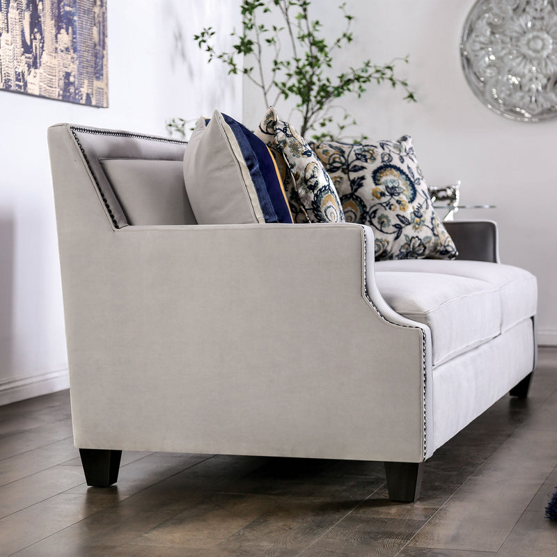 Montecelio Light Gray/Navy Sofa & Loveseat