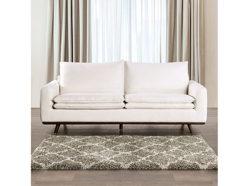 Monthey Dark Brown/Linen White Sofa