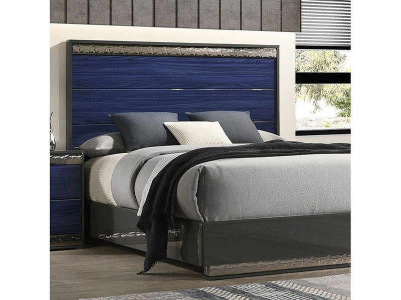 Morcote Ash Gray/Indigo Blue Eastern King Bed