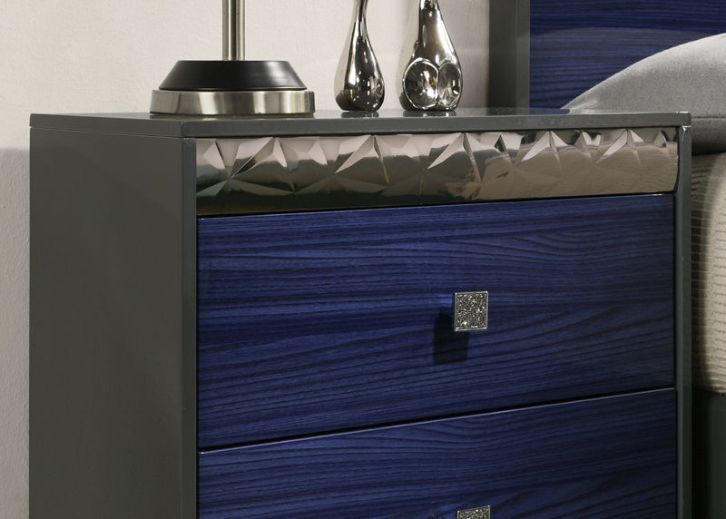 Morcote Ash Gray/Indigo Blue Nightstand