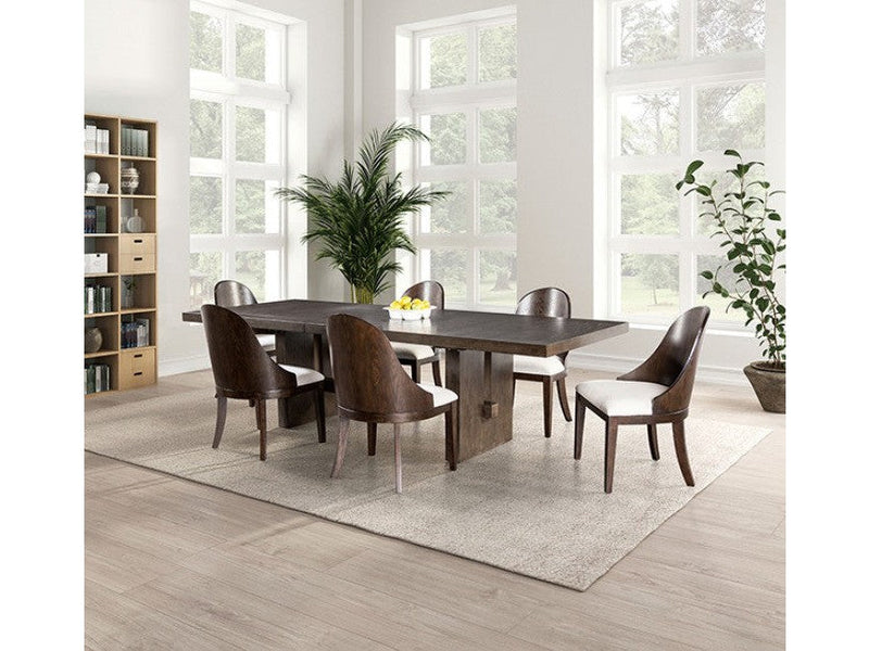 Morden Dark Walnut/Off-White Side Chair (Set of 2)