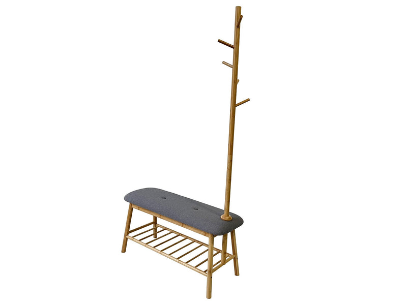 Mosier Natural/Gray Hall Tree w/ Bench & Shoe Storage