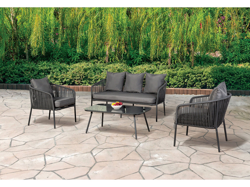 Myesha Dark Gray/Light Gray 4 Pc. Conversation Set