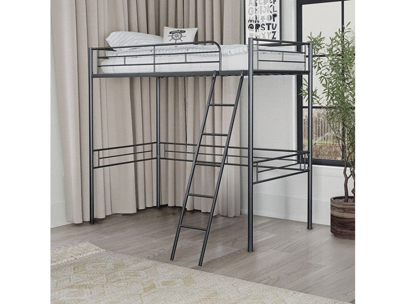 Myles Black Twin Loft Bed