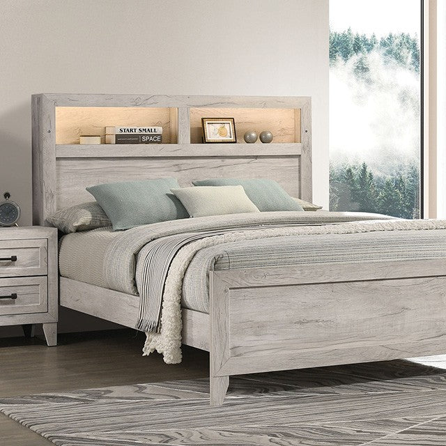 Mysen White Wash 5 Pc. Queen Bedroom Set w/ Chest
