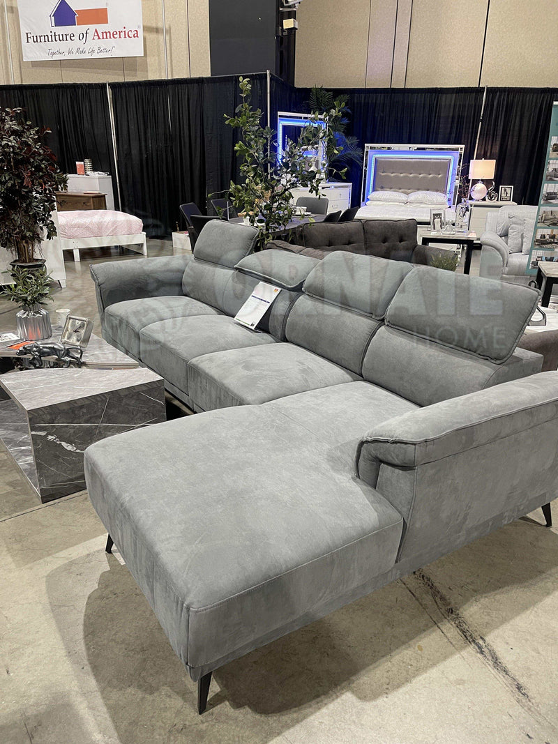 Napanee Dark Gray L Shape Sectional Sofa