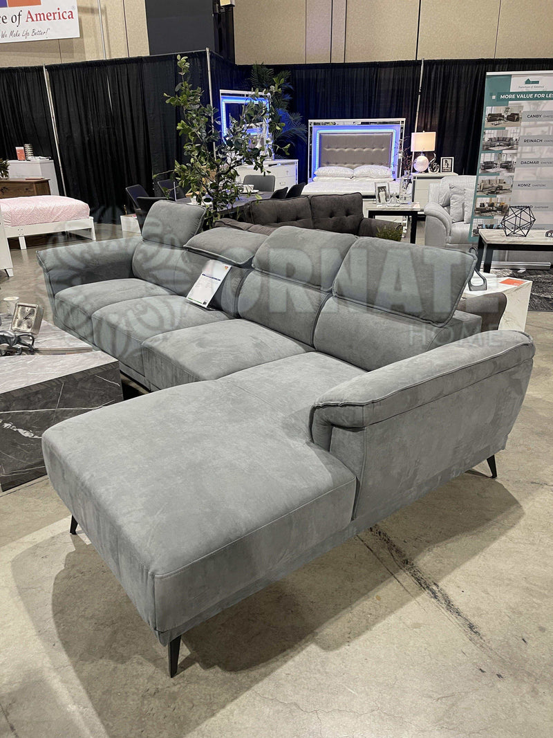 Napanee Dark Gray L Shape Sectional Sofa