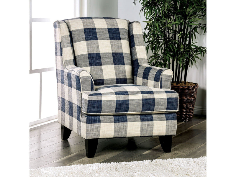 Nash Ivory Checkered Chair