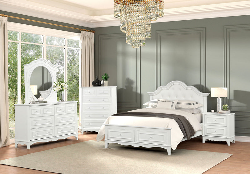 Naucalpan White Queen Bed