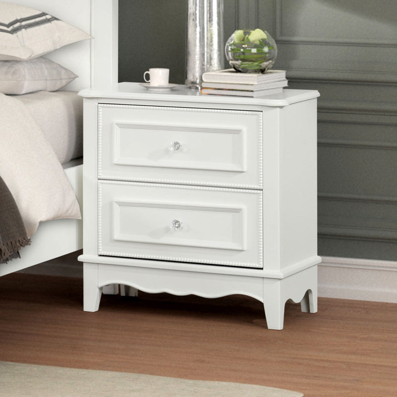 Naucalpan White Twin 5 Piece Bedroom Set w/2 Nightstands