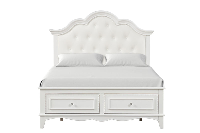 Naucalpan White Twin 5 Piece Bedroom Set w/2 Nightstands