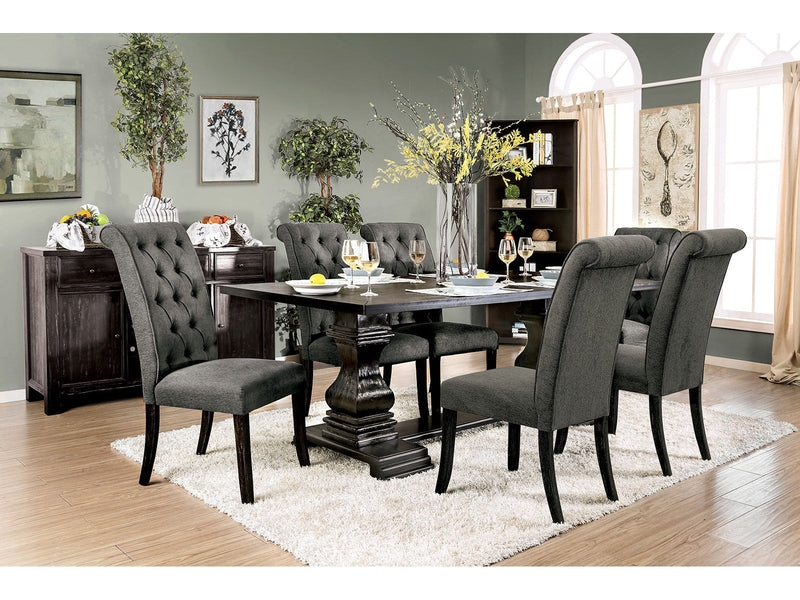 Nerissa Antique Black 7 Piece Dining Set