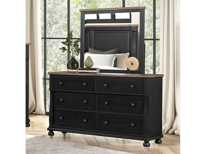 Neue Mills Black/Rustic Oak Dresser