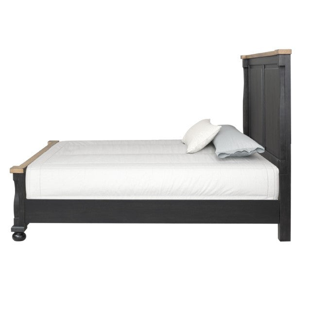 Neue Mills Black/Rustic Oak Queen 4 Piece Bedroom Set