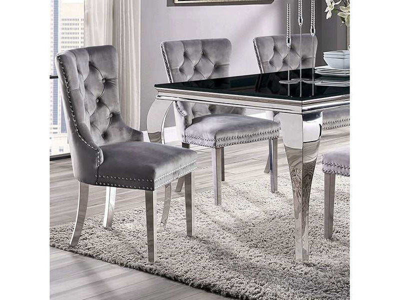 Neuveville Black/Chrome Dining Table