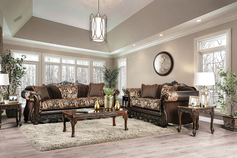 Newdale Brown/Gold Loveseat
