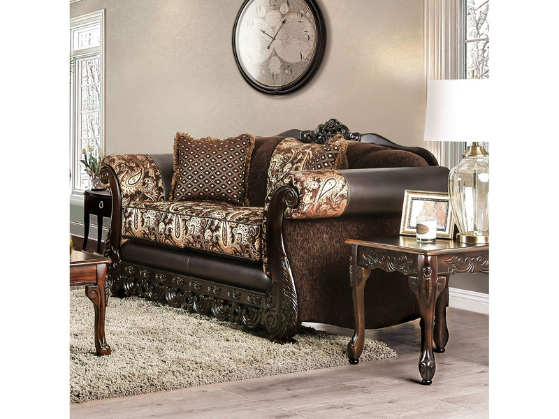 Newdale Brown/Gold Sofa & Loveseat