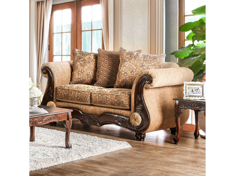 Nicanor Tan/Gold Loveseat
