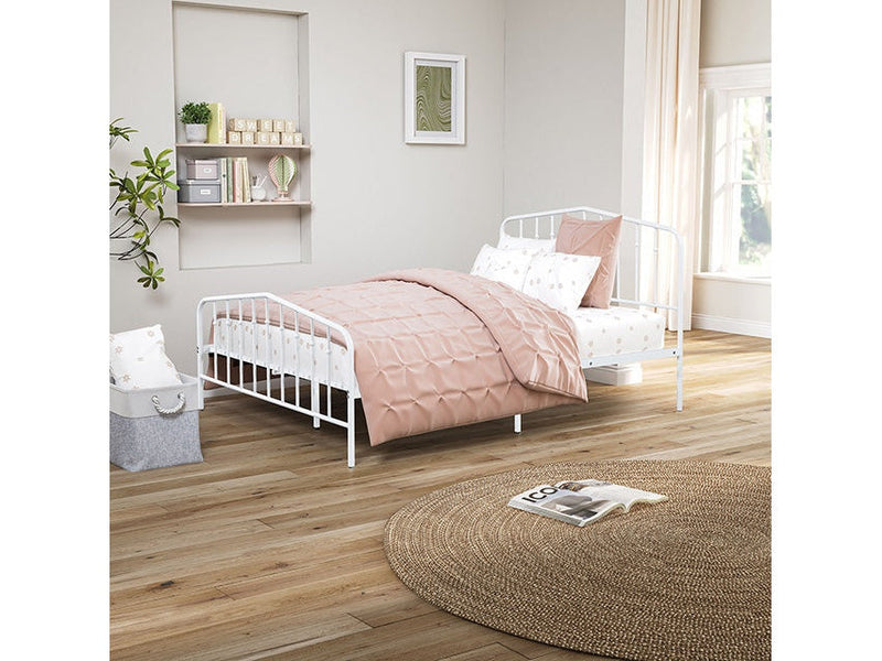 Nicoli White Full Metal Bed
