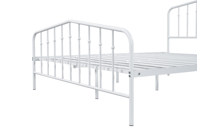 Nicoli White Full Metal Bed