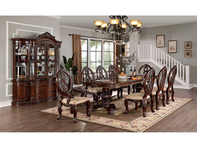 Normandy Brown Cherry/Tan 9 Pc. Dining Room Set